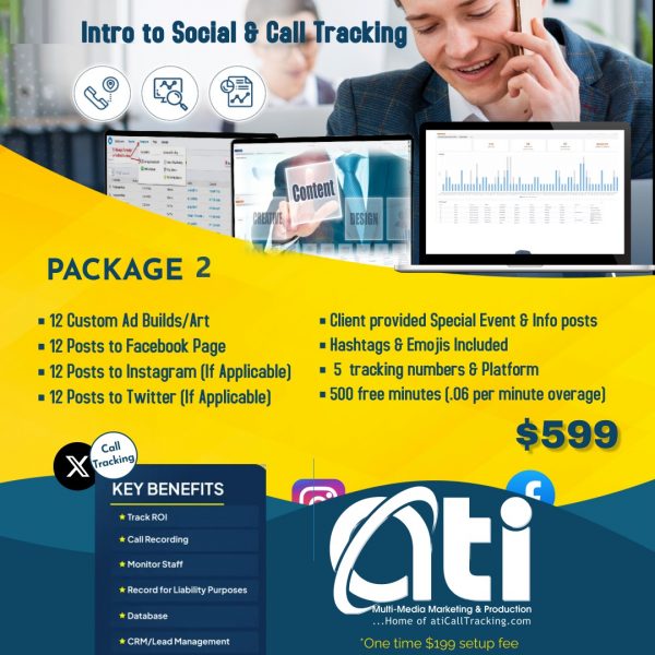 Intro to Social & Call Tracking PKG 2 - 12 posts - 5#'s - 500 Minutes